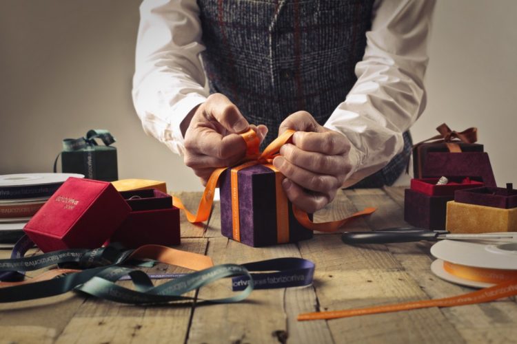 Man making custom gift box