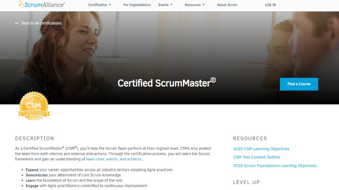 Certified scrum master