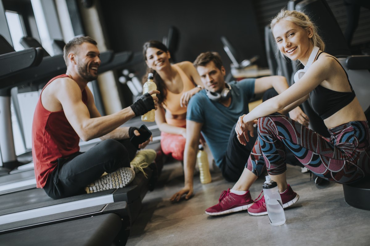 Exercising at the gym