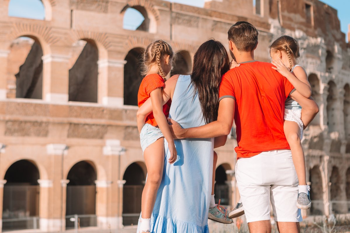 Happy family in Italy