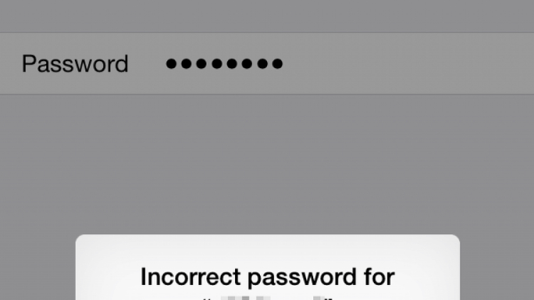 Wifi wrong password
