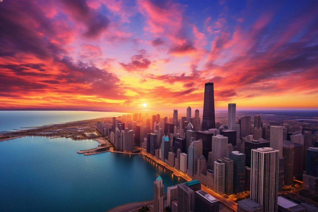 Beautiful view of Chicago