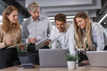 People discussing how to increase work pdoductivity at the office