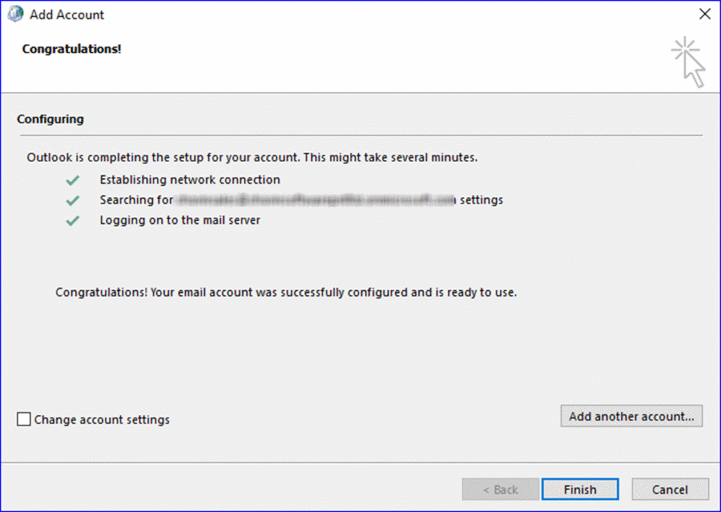 Add account (configuring phase)